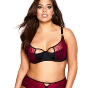 Ashley Graham Seductress Bra & Panty Set 40DDD/1X